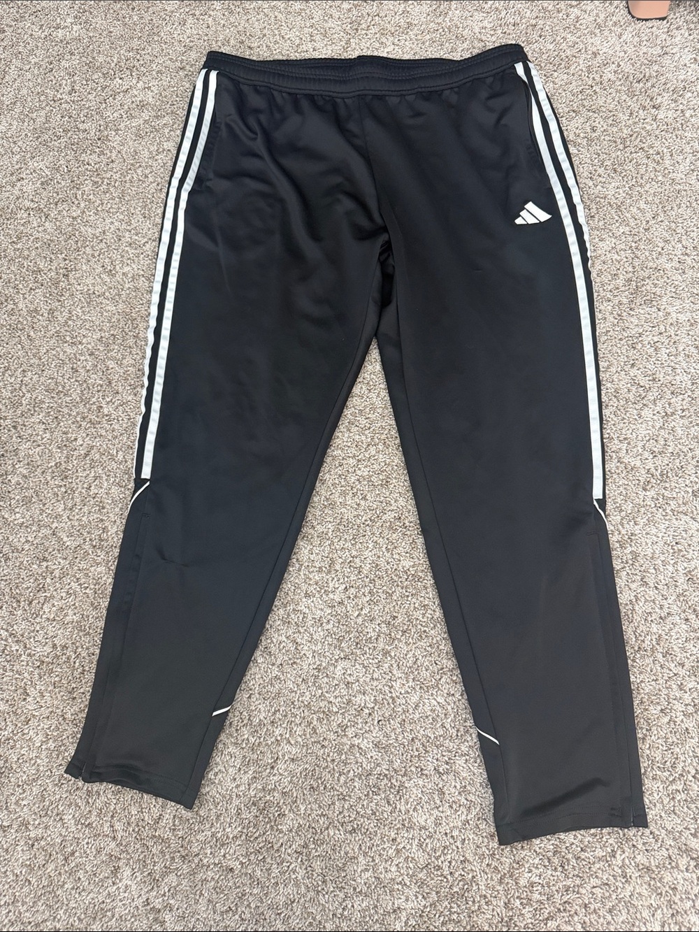 adidas Black Joggers with White Side Stripes